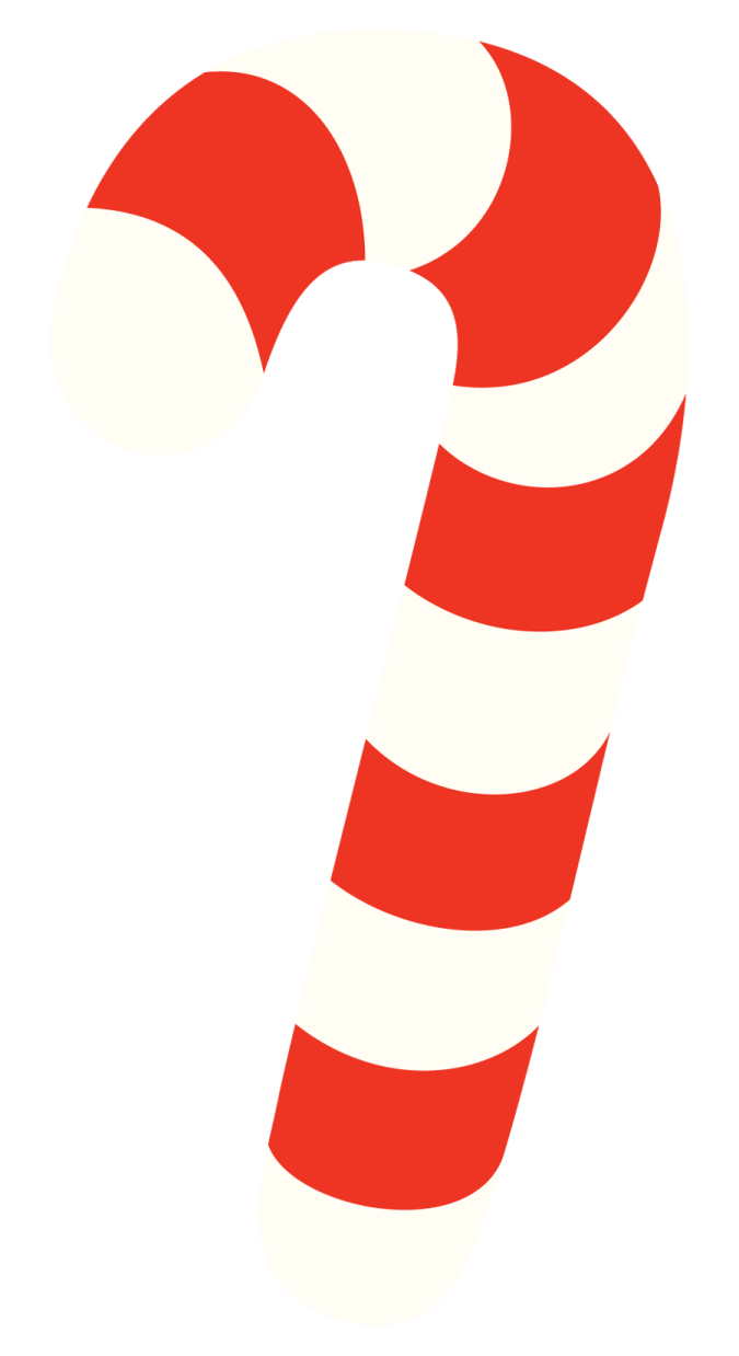a red and white candy cane