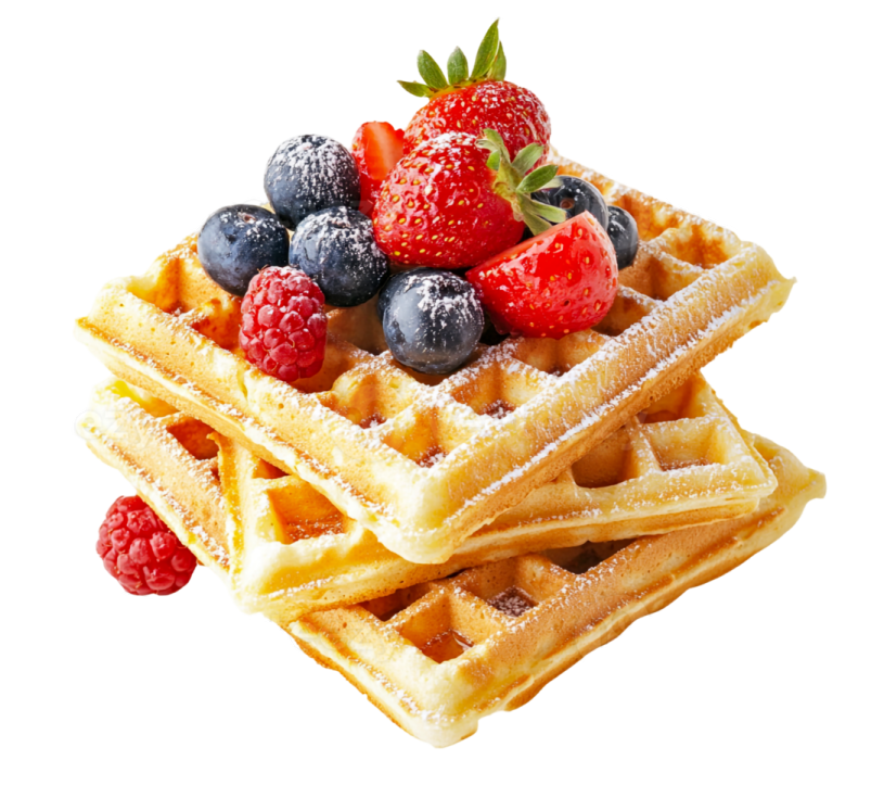 was with berries and powdered sugar