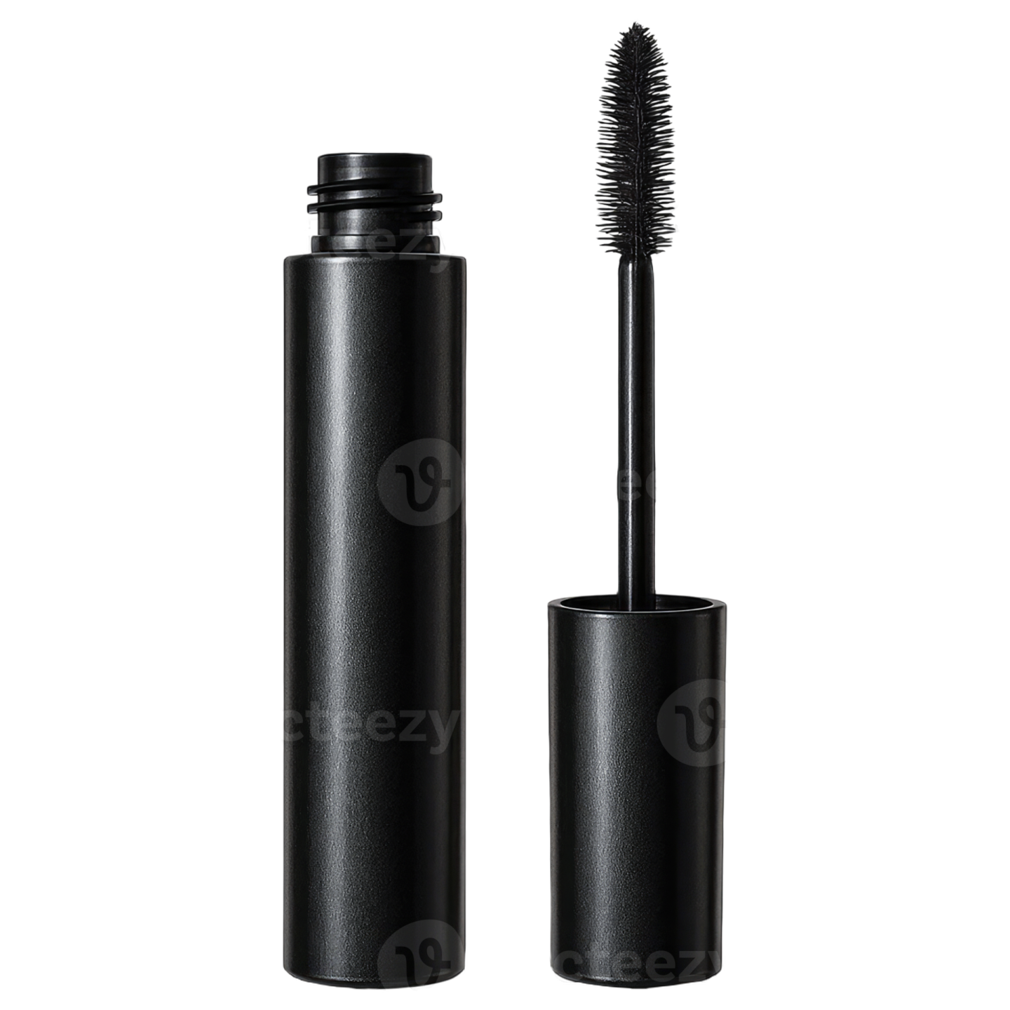 a mascara with a black tube and a white background