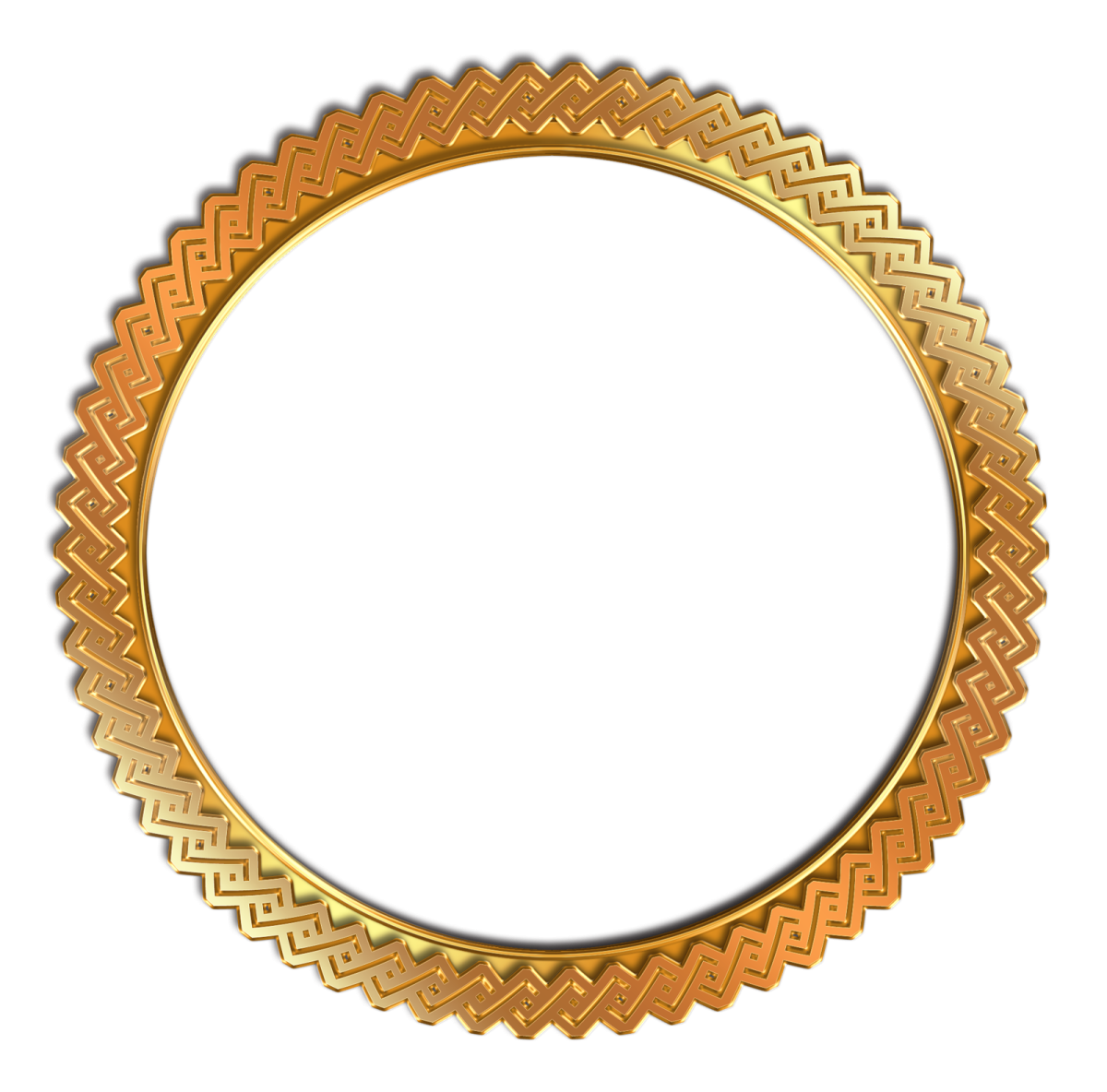 a gold frame on a white background