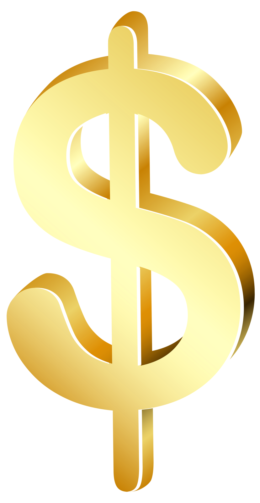 a gold dollar sign