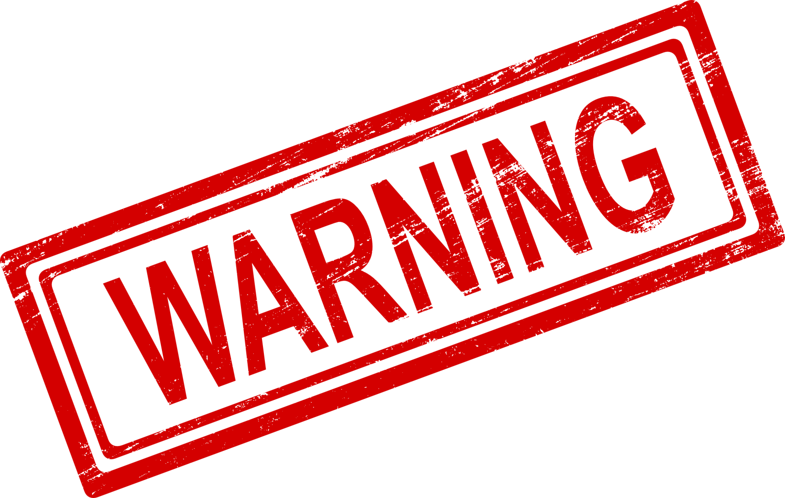 a stamp with the word warning on it