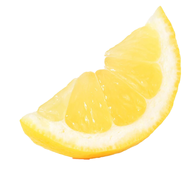 a slice of lemon on a white background