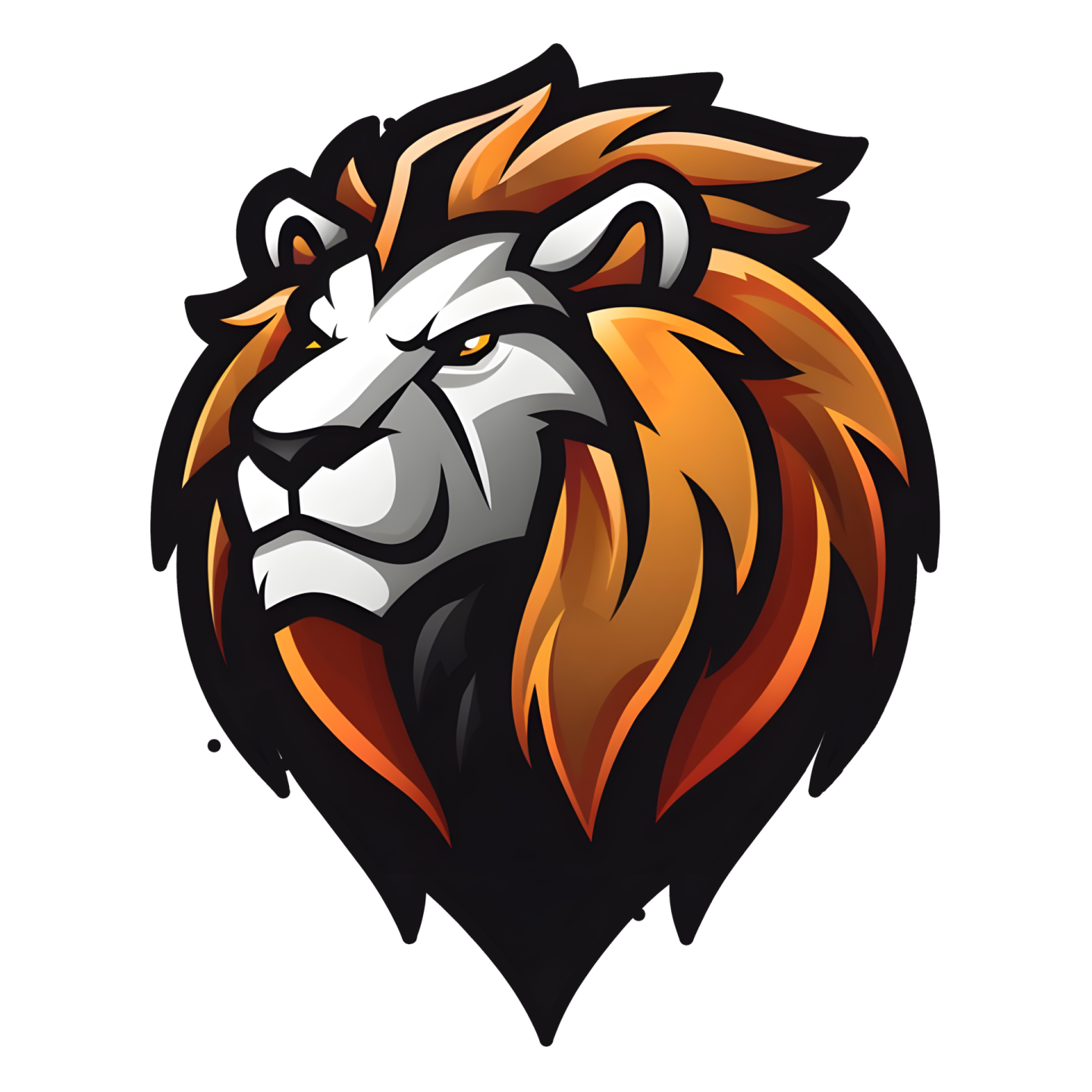 a lion's head on a white background