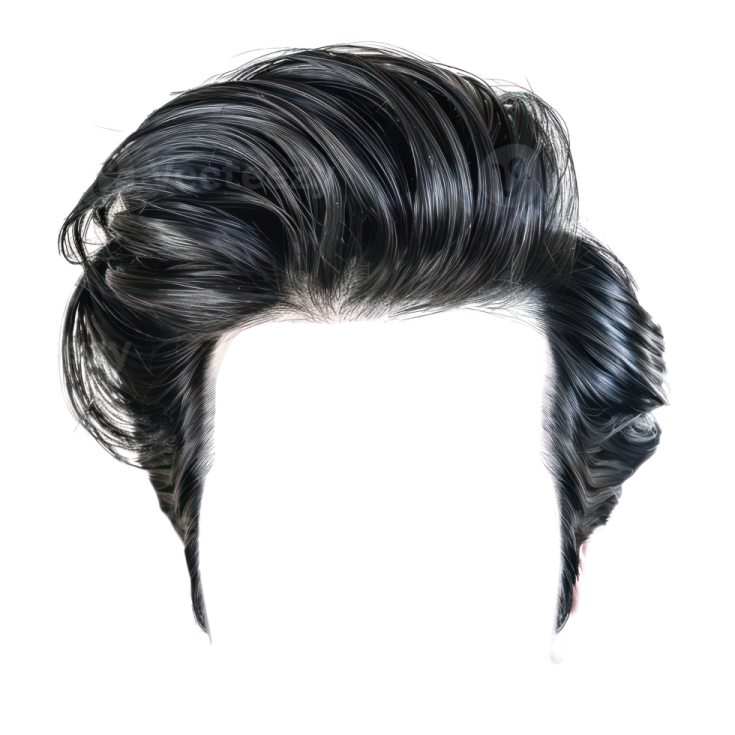 a man's haircut on a white background