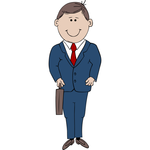 a man in a suit and tie with a briefcase