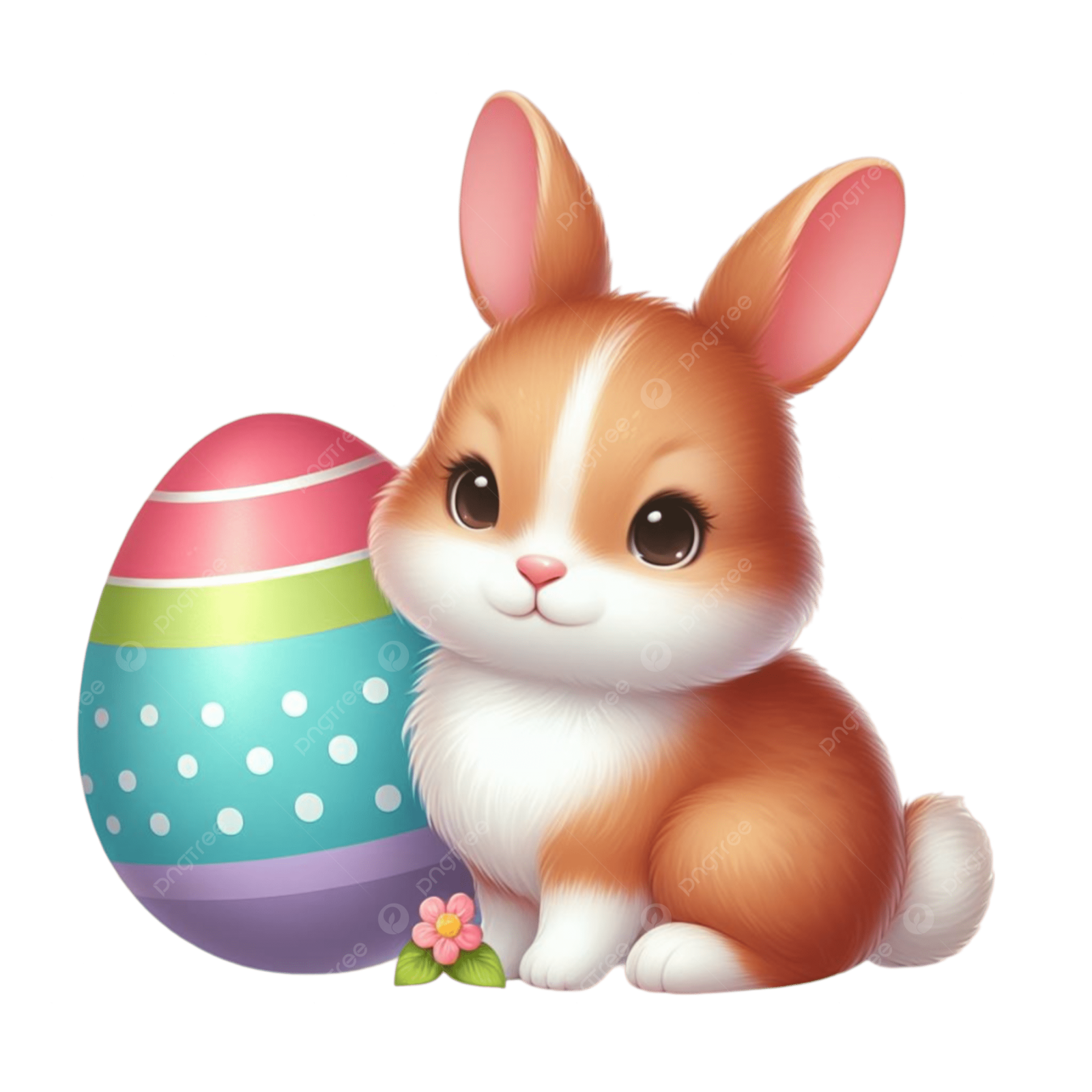 a cute little bunny with an easter egg