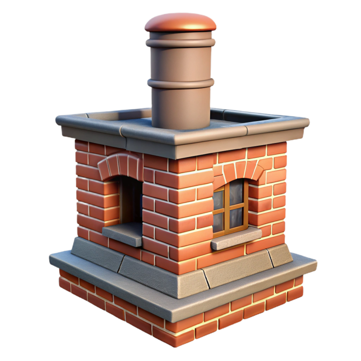 a brick chimney with a chimney cap on top