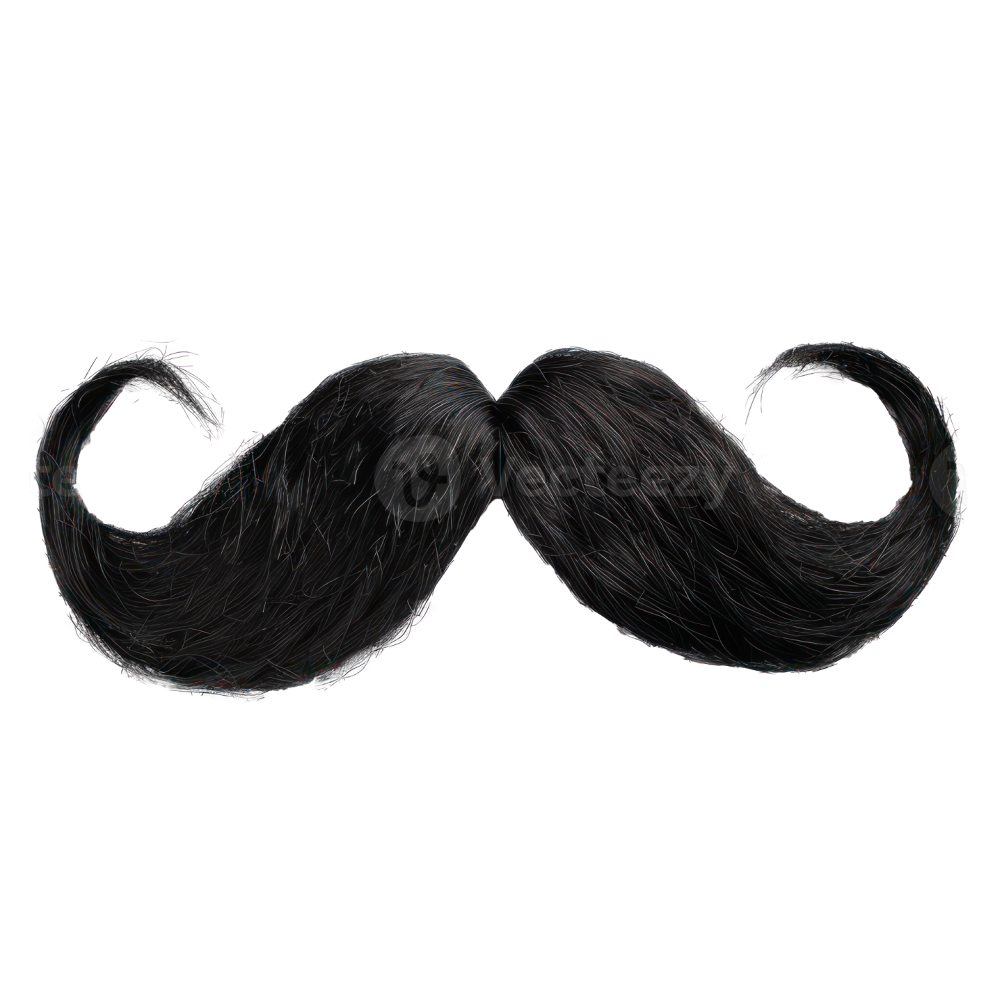 a black mustache on a white background