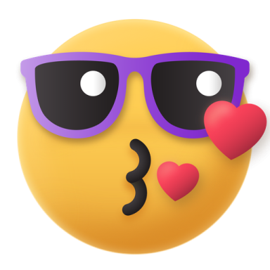 a smiley face with sunglasses and hearts on it