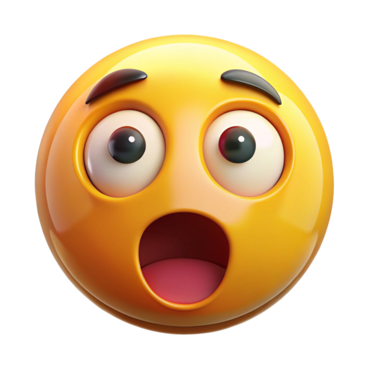 a yellow smiley face with an open mouth