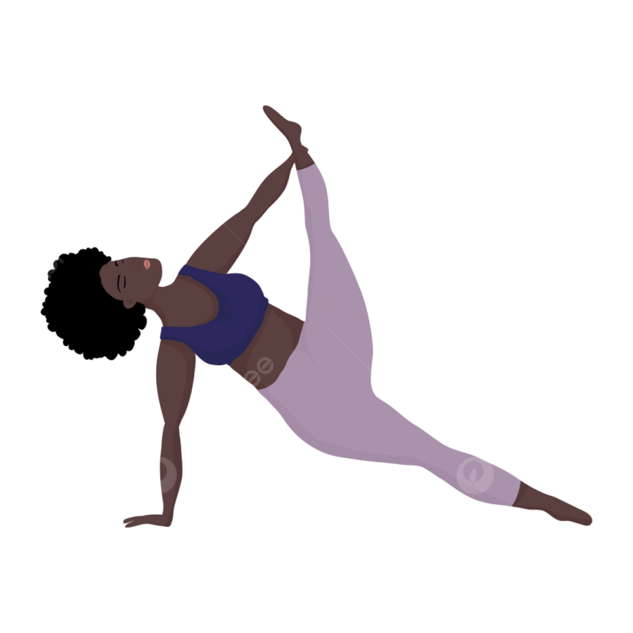 a woman in a yoga pose
