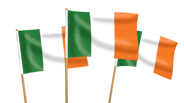 three irish and irish flags