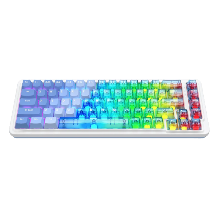 a computer keyboard with colorful keys