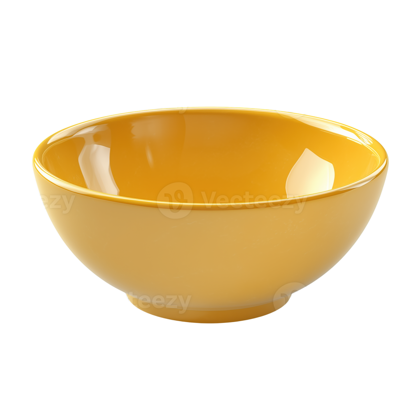 a yellow bowl on a white background