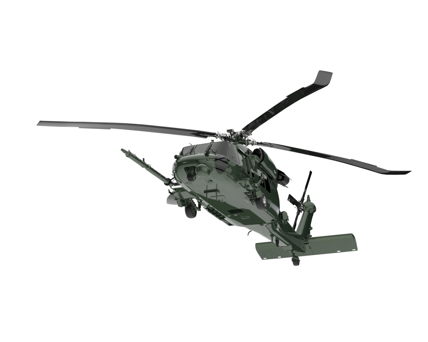 a military helicopter on a white background