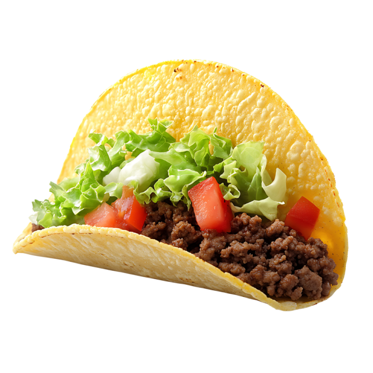 a tacoa filled with meat and vegetables