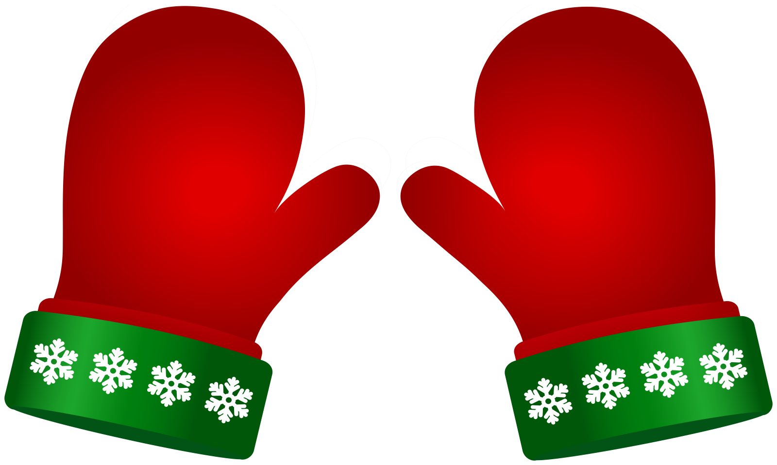 a pair of red gloves with snowflakes on them