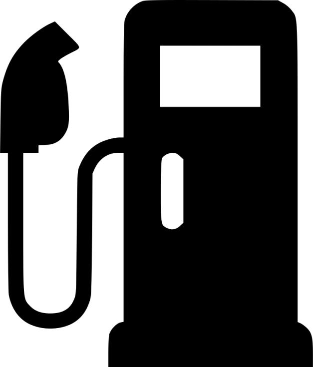 a black and white gas pump icon