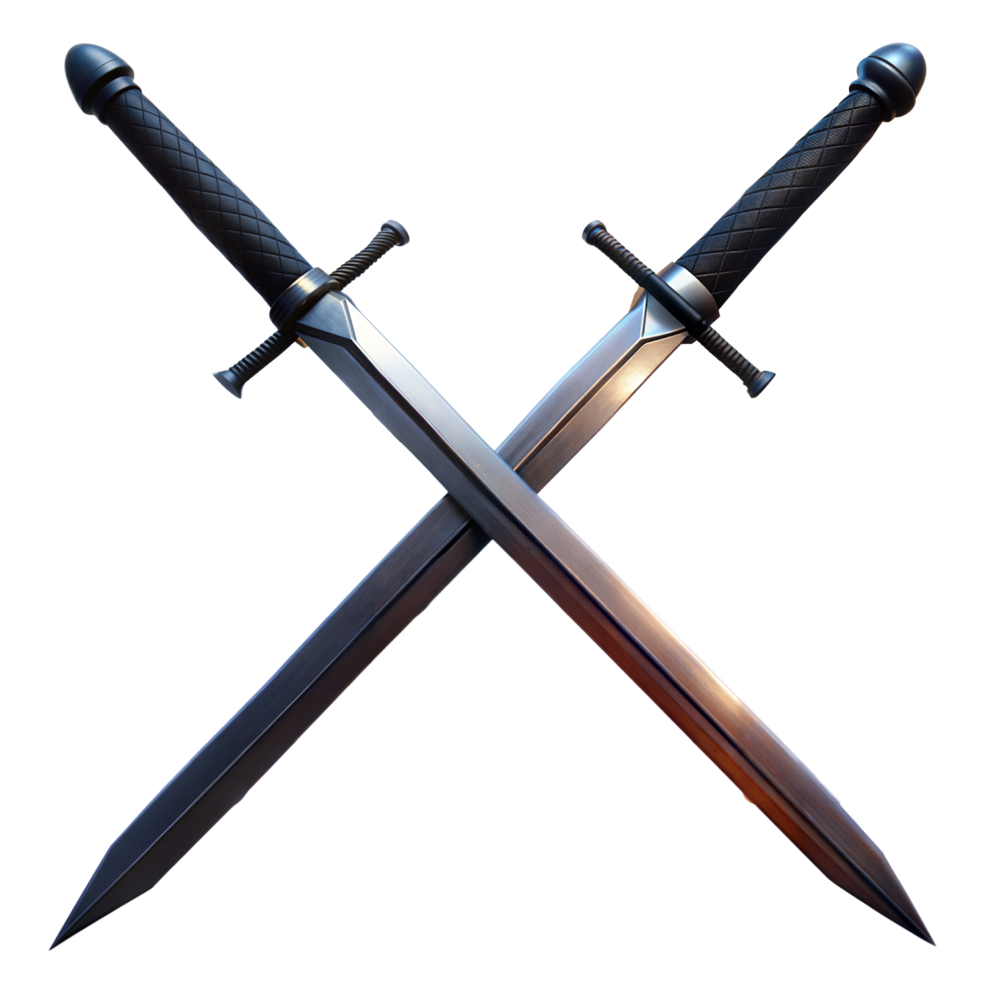 two swords on a white background