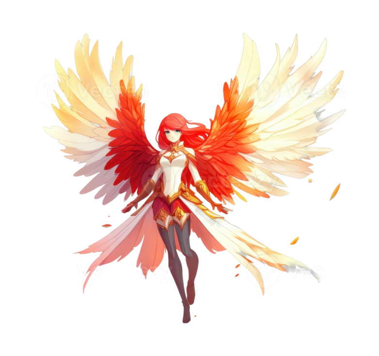 an illustration of a woman with wings