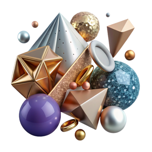 a pile of different colored spheres and spheres