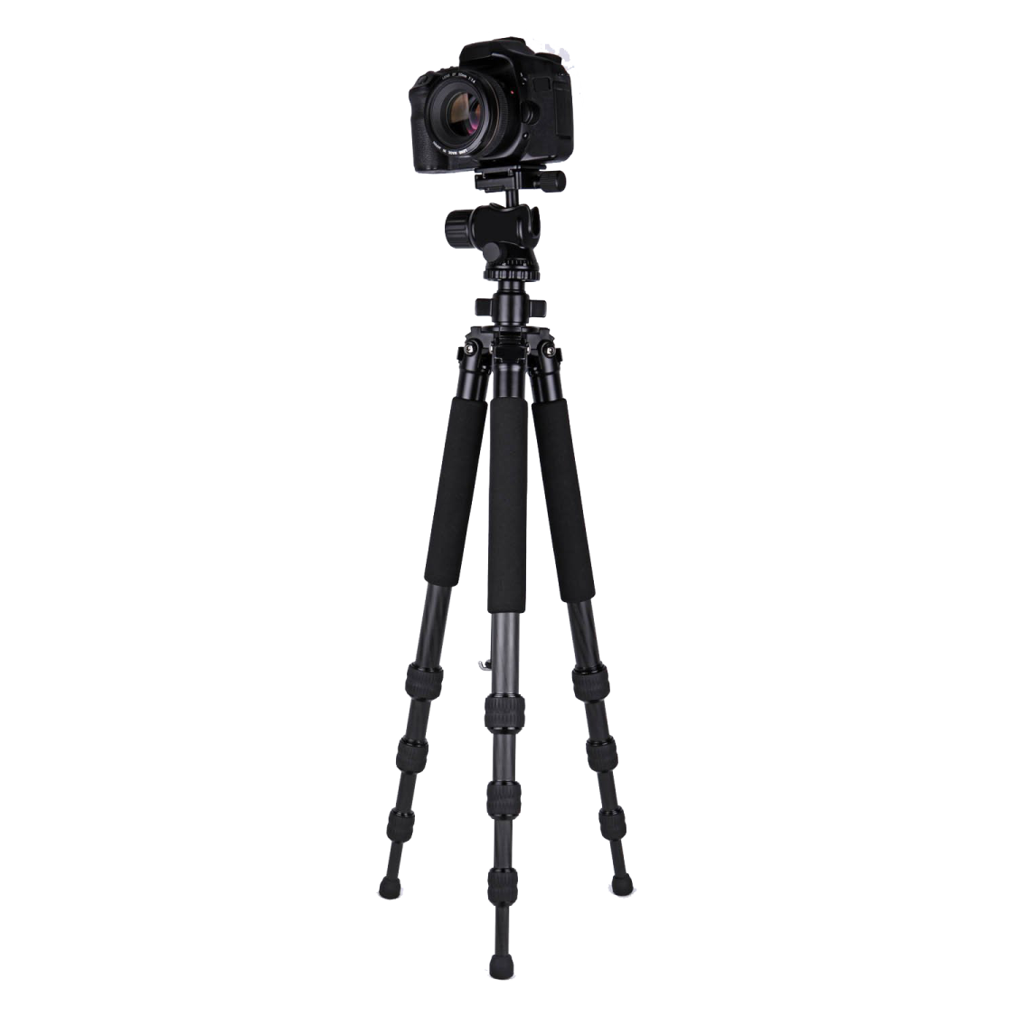 a black tripod on a white background