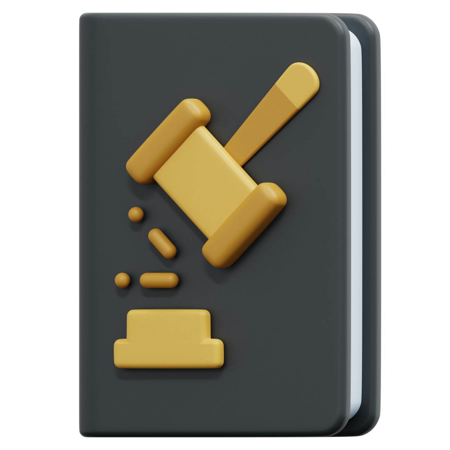 a black and yellow button with a hammer on it