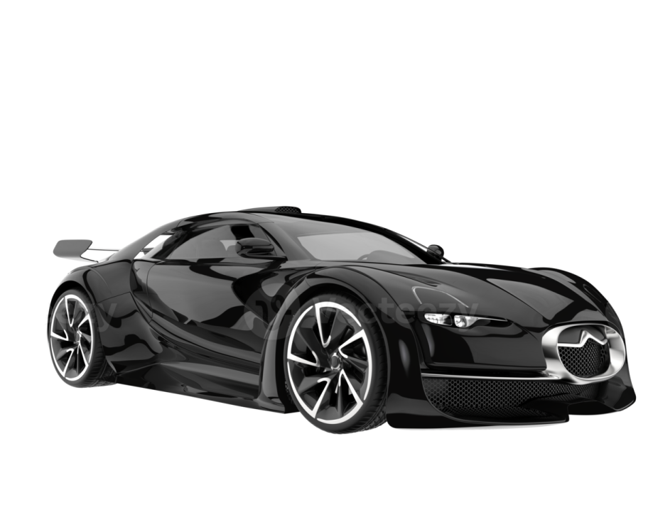 a black sports car on a white background