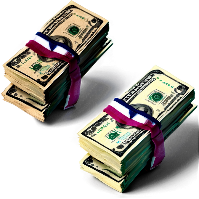 two stacks of money tied to each other stacks