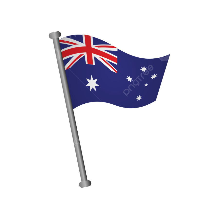 an australian flag on a white background
