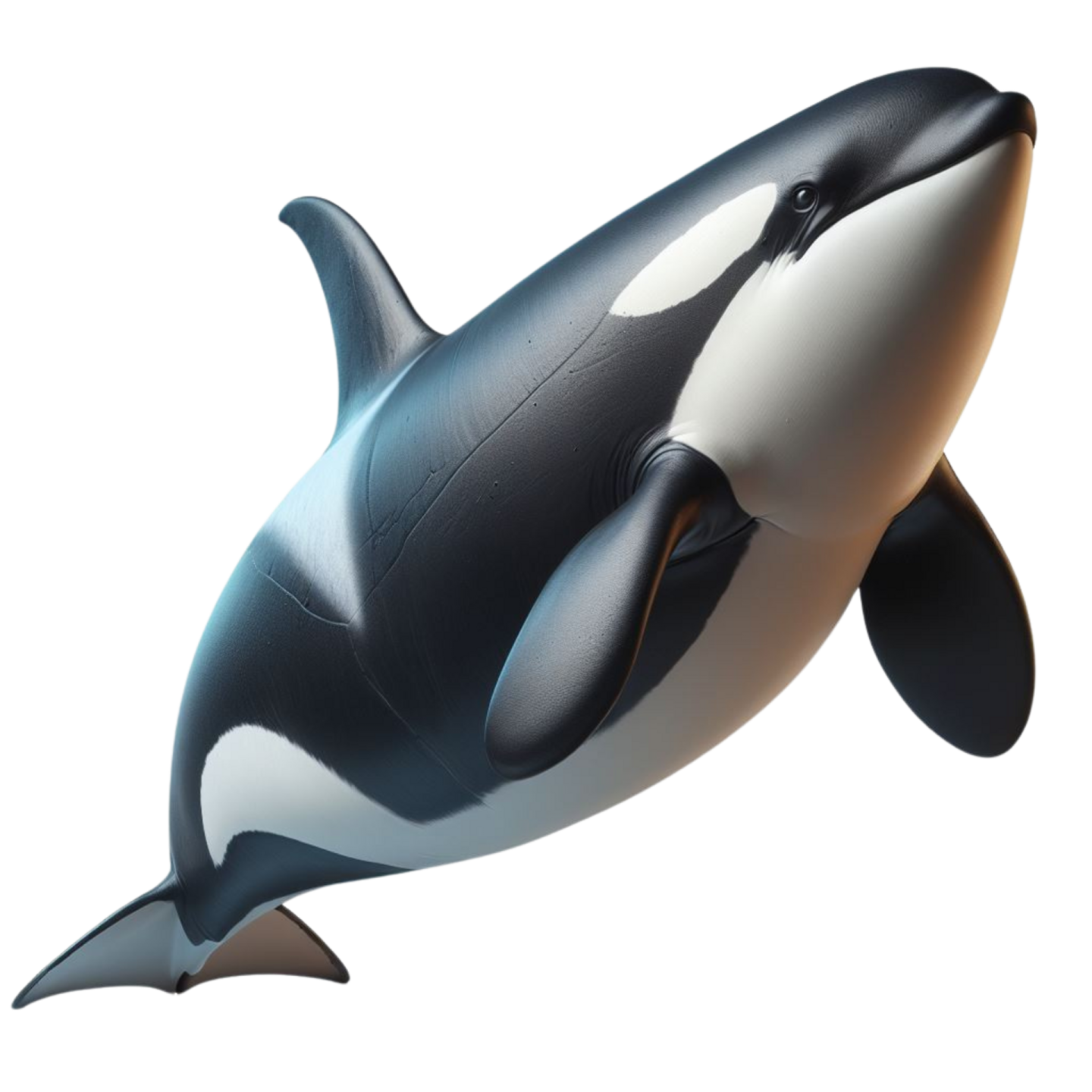 an orca in the air on a white background