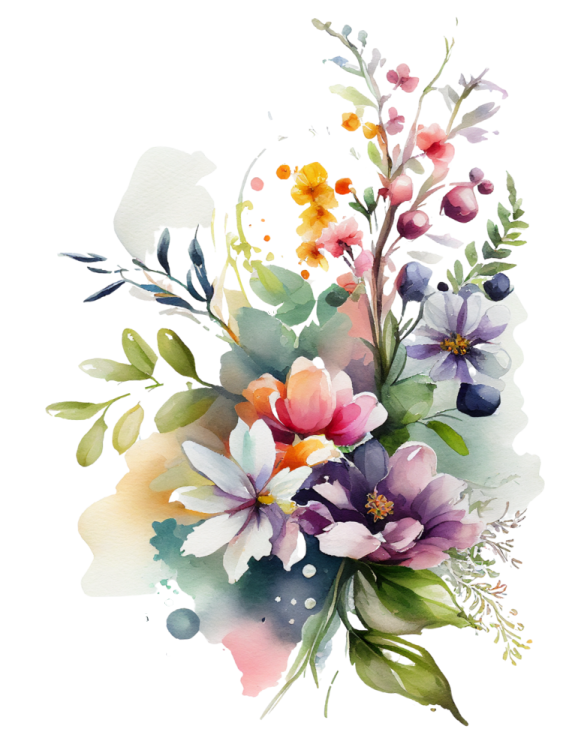 a bouquet of flowers on a white background