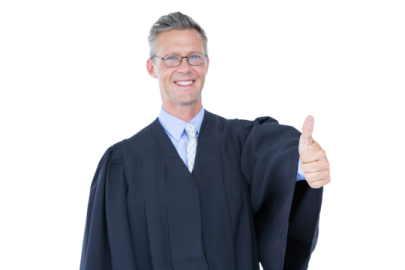 a man in a suit and tie giving the thumbs