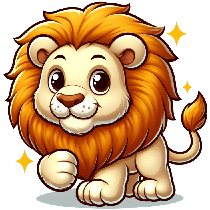 a lion on a white background