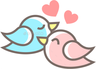 two birds in love - animals characters