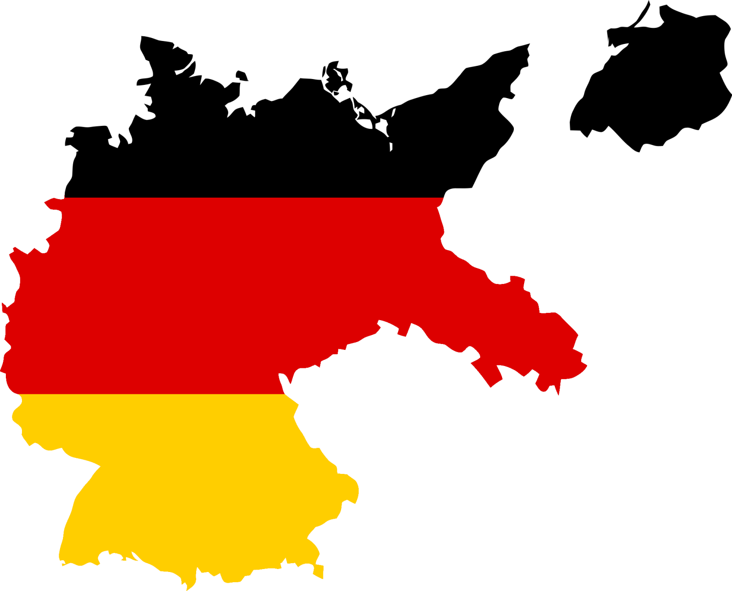 a map of germany with the flag