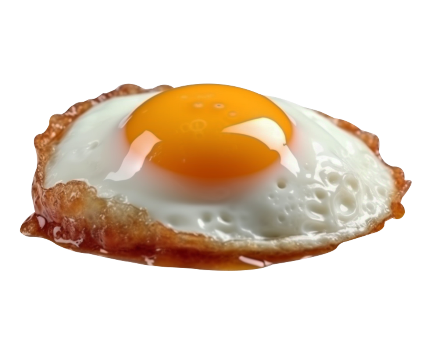 a fried egg on a white background