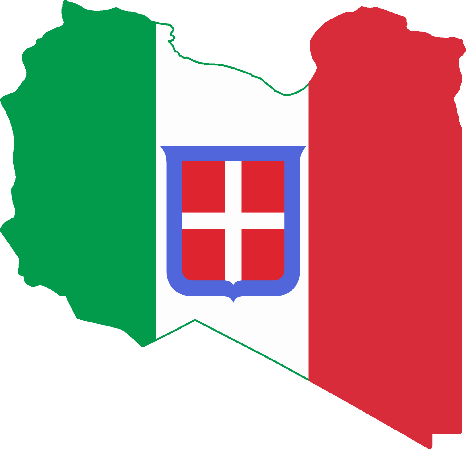 a map with the flag of italy