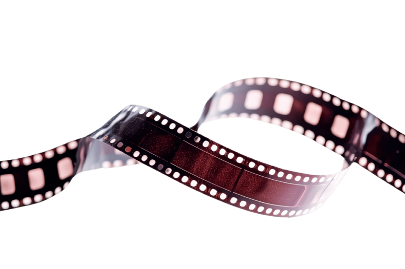 a roll of film on a white background