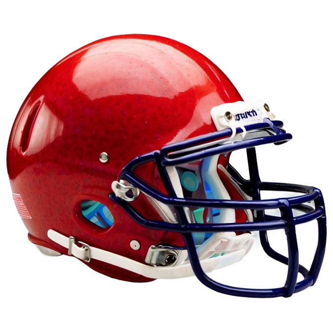 the helmet is red and white