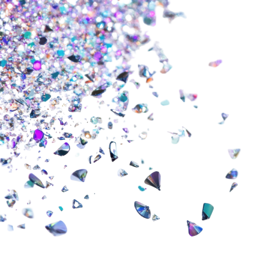 a pile of glitter on a white background
