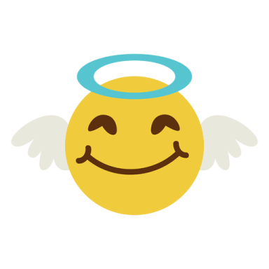 an angel smiley face with wings