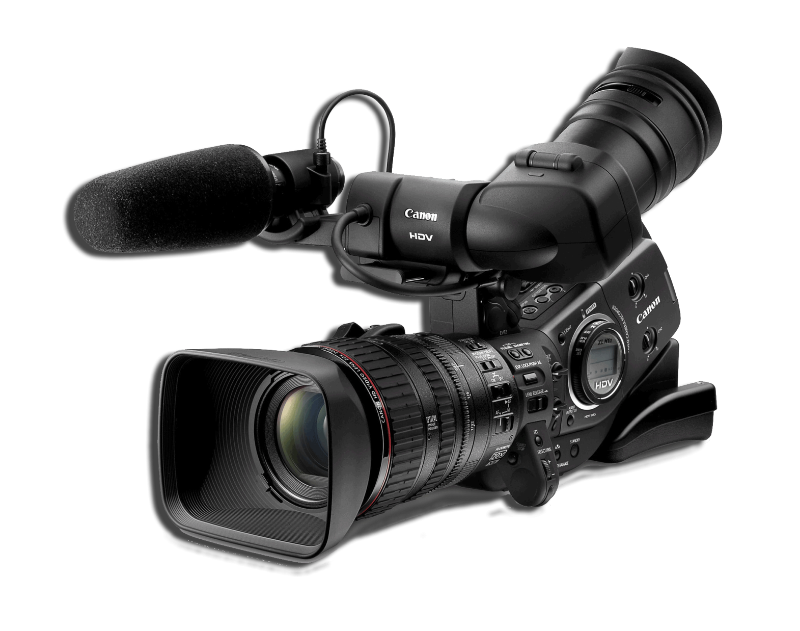 a camera with a microphone attached to it