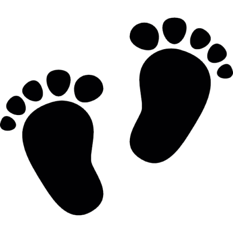 a pair of footprints on a white background