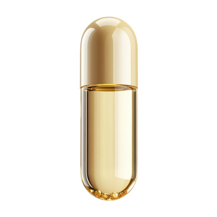a bottle of perfume on a white background