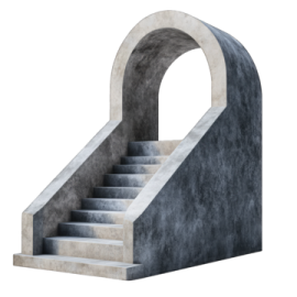 a concrete staircase with steps leading up to it