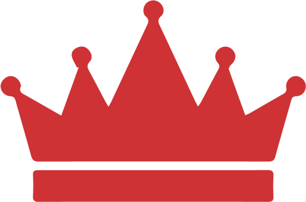 a red crown on a white background
