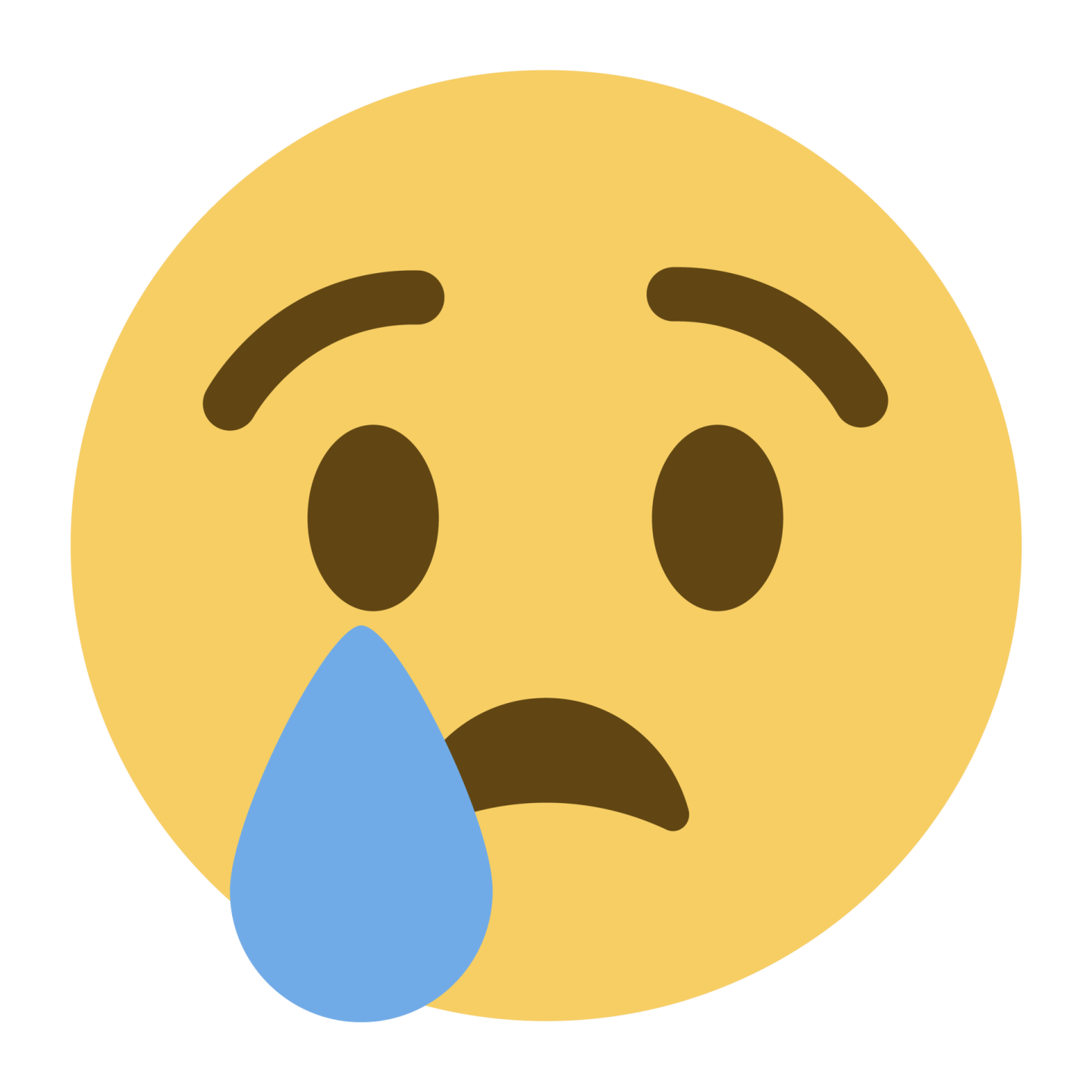 a sad face with a tear on it