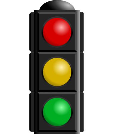 a traffic light with red and green lights